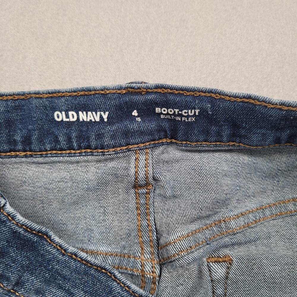 Old Navy Kids Boot Cut Built In Flex Blue Jeans 14 Plus Medium Wash Denim - Picture 4 of 12